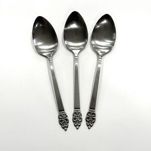 Oneida ONEIDACRAFT Deluxe NORDIC CROWN 3 Serving Spoons 8" Stainless USA